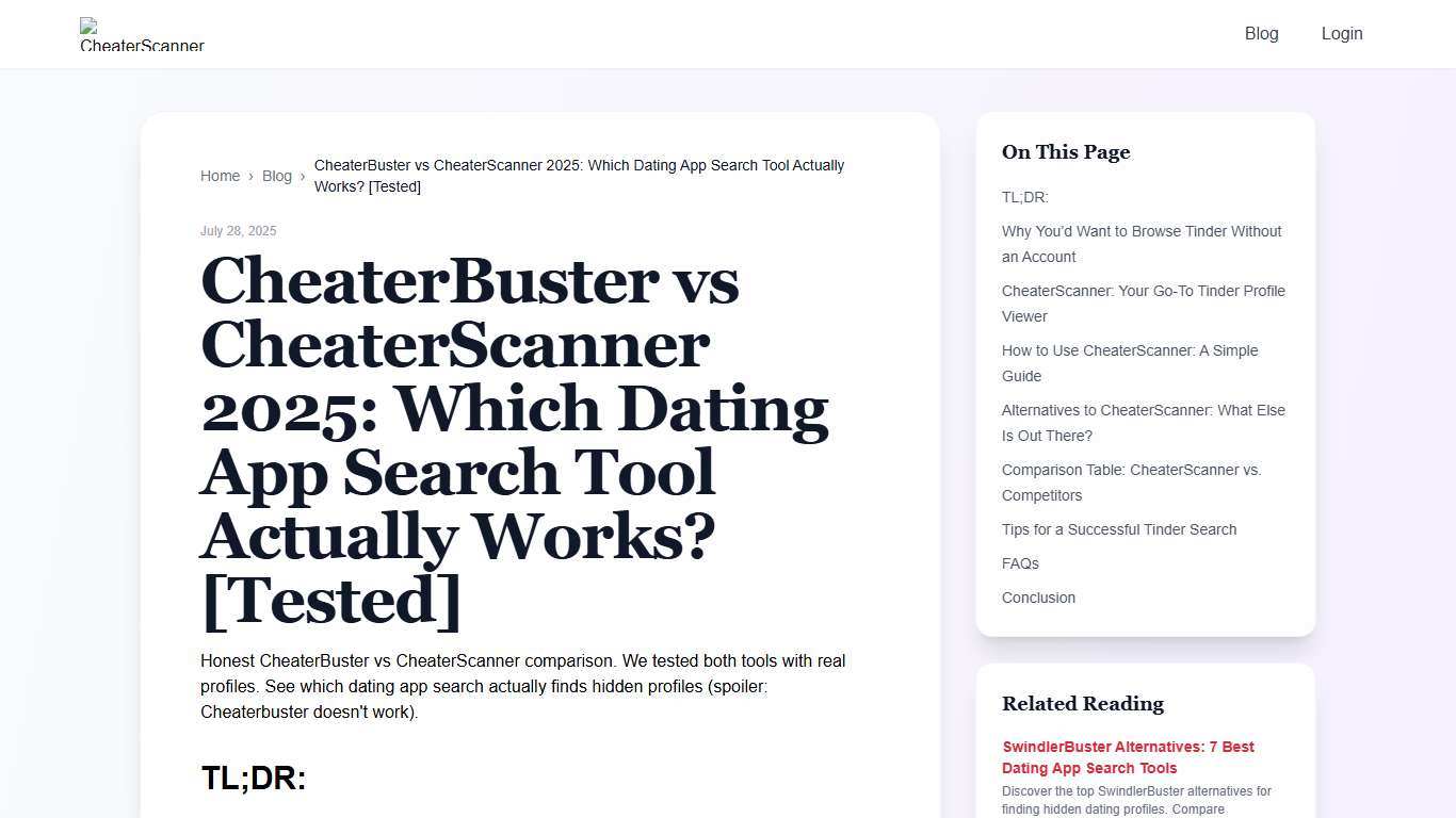 CheaterBuster vs CheaterScanner 2025: Which Dating App Search Tool Actually Works? [Tested]